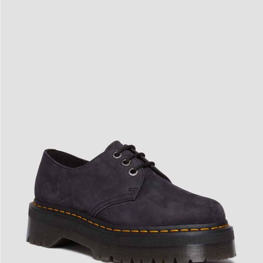Dr. Martens 1461 QUAD II Black Leather Oxford Shoes with Chunky Sole